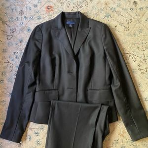 J. Crew Black Wool Pant Suit Set